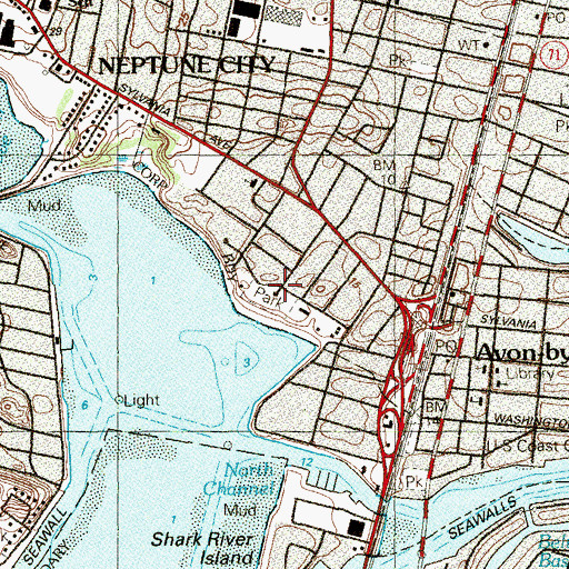 Topographic Map of Memorial Park, NJ