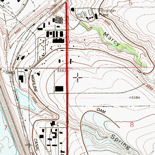 Topographic Map of Bowen Farms Number 1 Airport (historical), CO