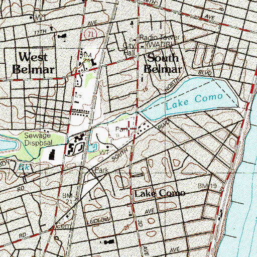 Topographic Map of Pazienza Park, NJ