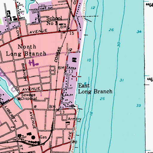 Topographic Map of Seven Presidents Park, NJ