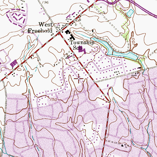 Topographic Map of Woodcrest Park, NJ