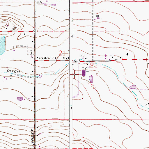 Topographic Map of Dave's Airport, CO