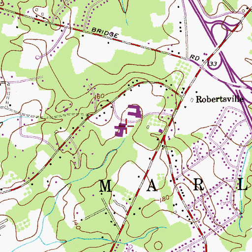 Topographic Map of Asher Holmes Elementary School, NJ