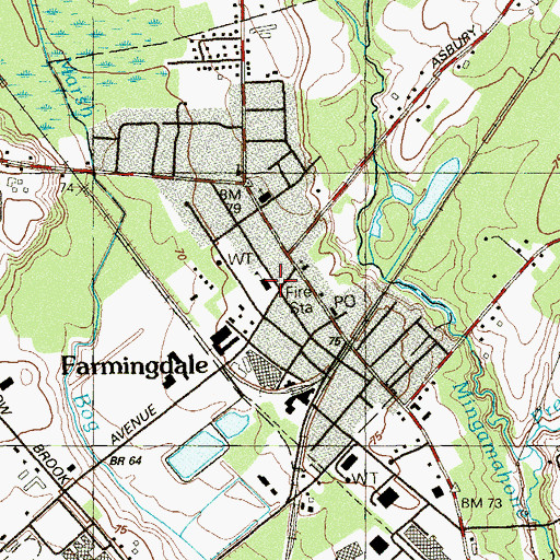 Topographic Map of Farmingdale Elementary School, NJ