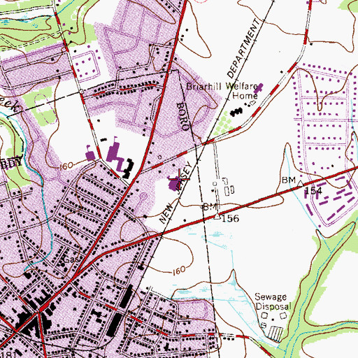 Topographic Map of Freehold Learning Center Elementary School, NJ
