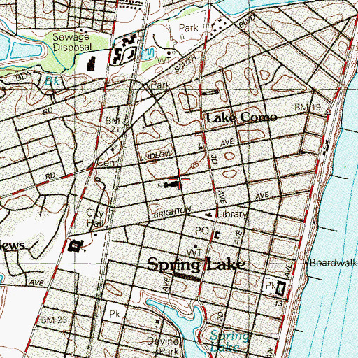 Topographic Map of H W Mountz Elementary School, NJ