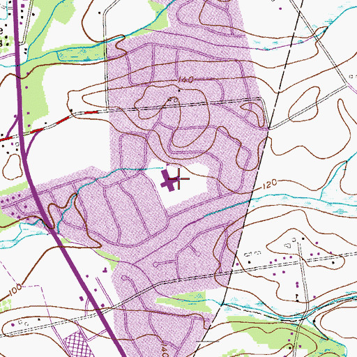 Topographic Map of Lafayette Mills Elementary School, NJ