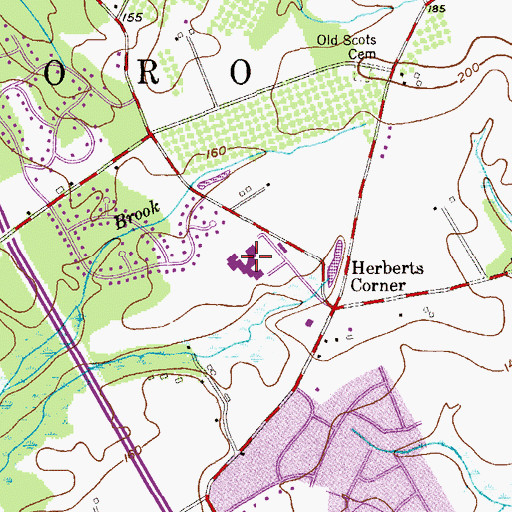 Topographic Map of Marlboro Middle School, NJ