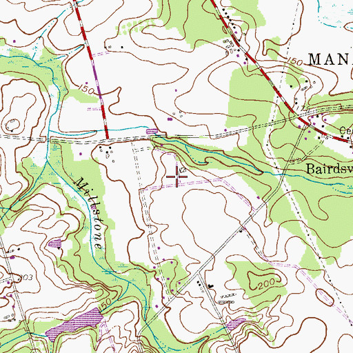Topographic Map of Millstone Township Middle School, NJ