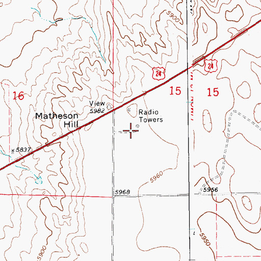 Topographic Map of Matheson Heliport, CO