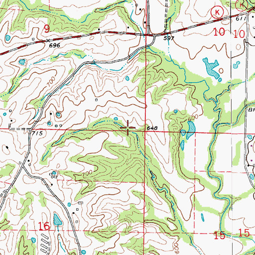 Topographic Map of Township of Rock Bridge, MO