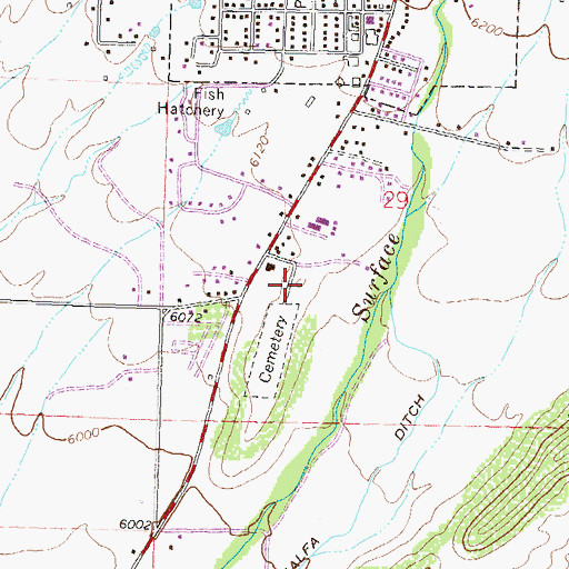 Topographic Map of Cedaredge Cemetery, CO