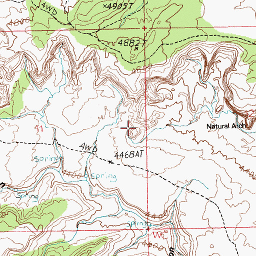 Topographic Map of Arrowhead Arch, UT