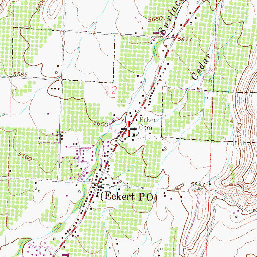 Topographic Map of Eckert Cemetery, CO