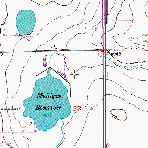 Topographic Map of Rancho de Aereo, CO