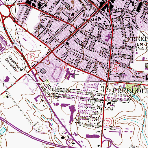 Topographic Map of Park Avenue Elementary School, NJ