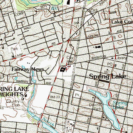 Topographic Map of Spring Lake Heights Elementary School, NJ