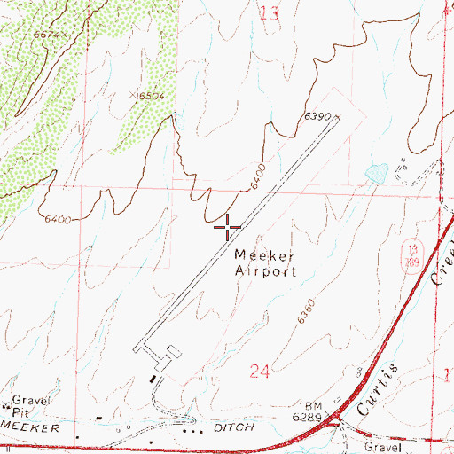 Topographic Map of Meeker Coulter Field, CO