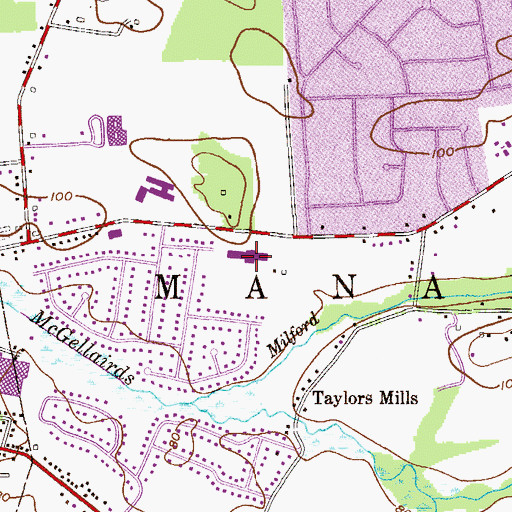 Topographic Map of Taylor Mills Elementary School, NJ