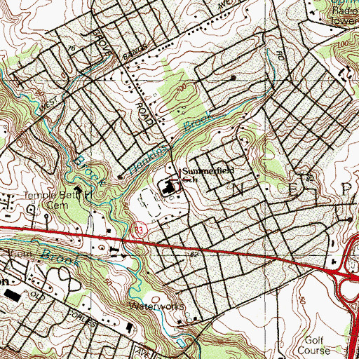 Topographic Map of Summerfield Elementary School, NJ