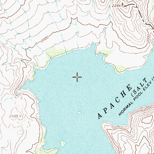 Topographic Map of Mazatzal Bay, AZ
