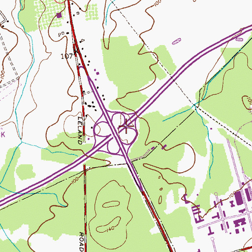 Topographic Map of Interchange 19, NJ