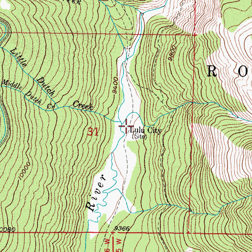 Topographic Map of Lulu City Cemetery, CO