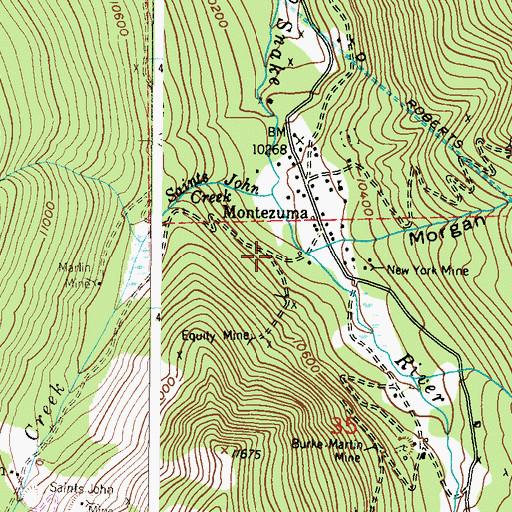 Topographic Map of Inn Montezuma Heliport, CO