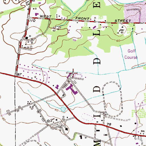 Topographic Map of Greentree Stables, NJ