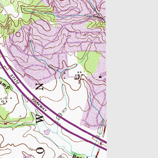 Topographic Map of Oak Glen Farm (historical), NJ