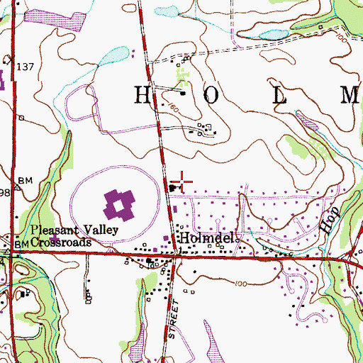 Topographic Map of Holmdel Grade School (historical), NJ