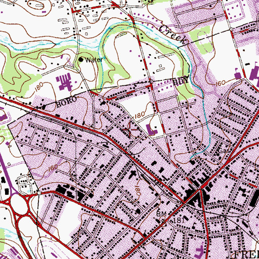 Topographic Map of United Holy Church of America, NJ