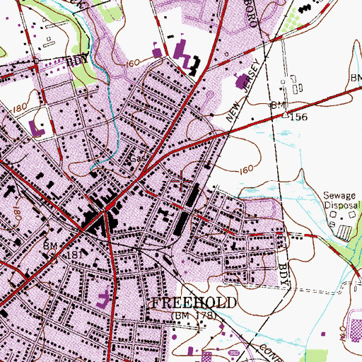 Topographic Map of Bennett Street School (historical), NJ