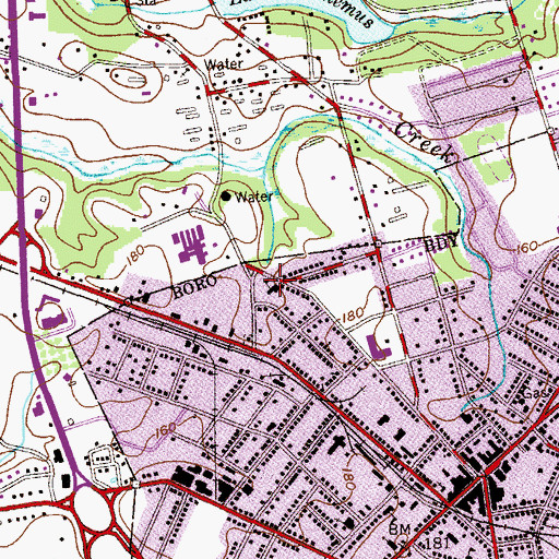 Topographic Map of Court Street Public School (historical), NJ