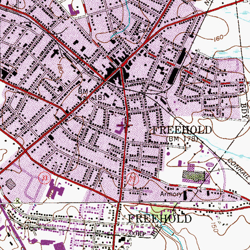 Topographic Map of Saint Rose of Lima School, NJ