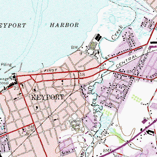 Topographic Map of Lincoln Hose Company Station Number 5, NJ