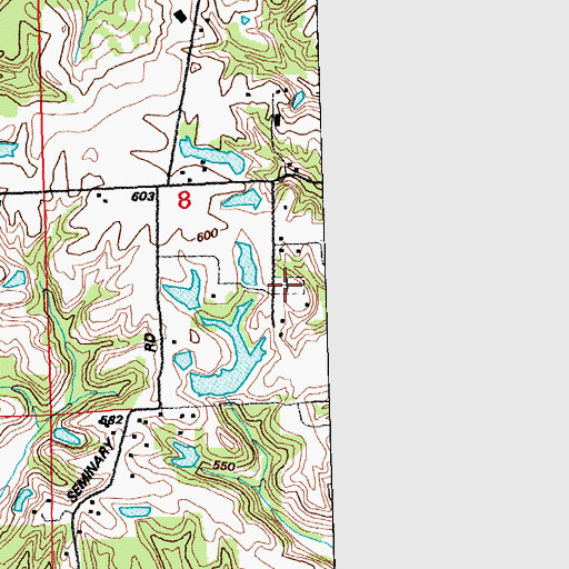 Topographic Map of Ingersol Cemetery, IL