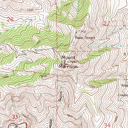 Topographic Map of Mount Morrison Heliport, CO