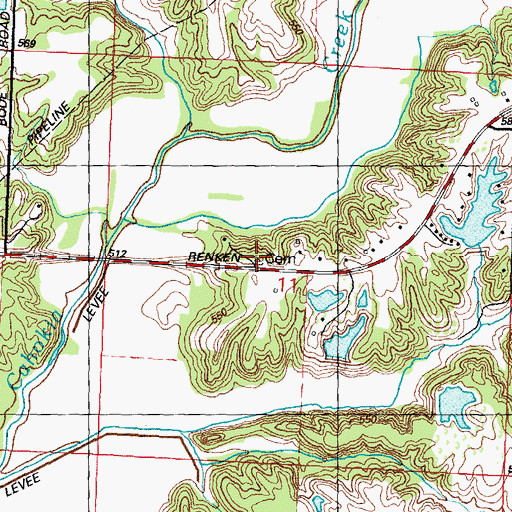 Topographic Map of McCaughey Cemetery, IL