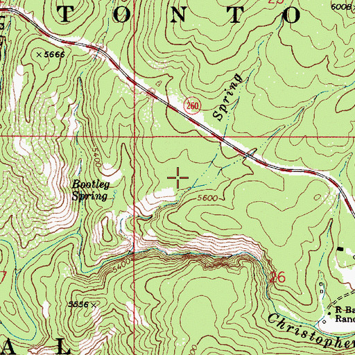 Topographic Map of Spring Group Campground, AZ