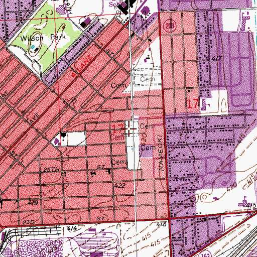 Topographic Map of New Methodist Cemetery, IL