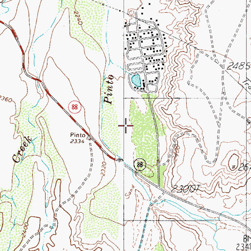 Topographic Map of Roosevelt Resort, AZ