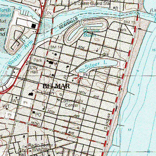 Topographic Map of First Baptist Church, NJ