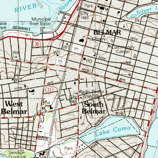 Topographic Map of Mount Olive Baptist Church, NJ