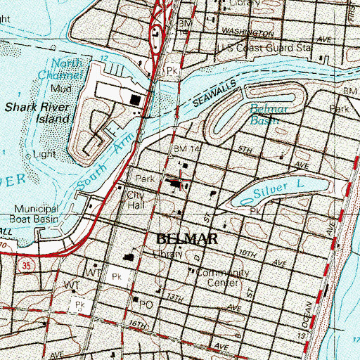 Topographic Map of Saint Rose High School, NJ