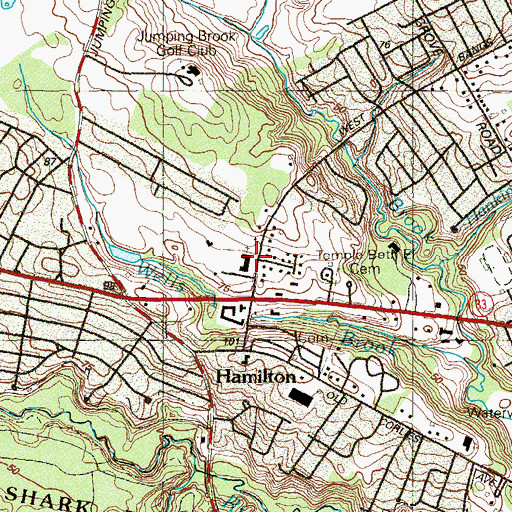 Topographic Map of Holy Innocents Church, NJ