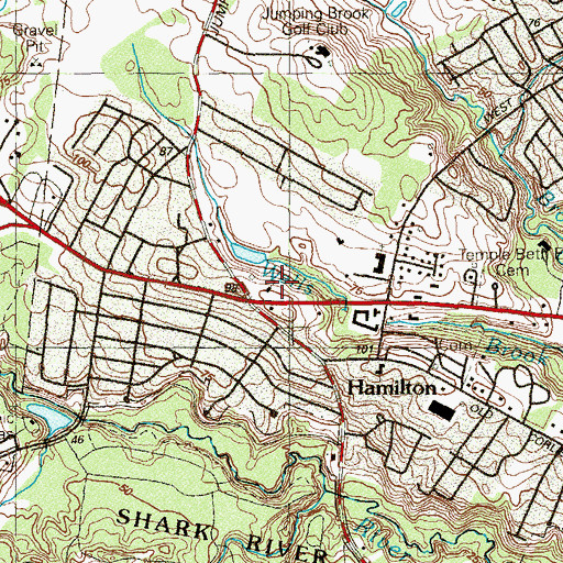 Topographic Map of Redeemer Lutheran Church, NJ