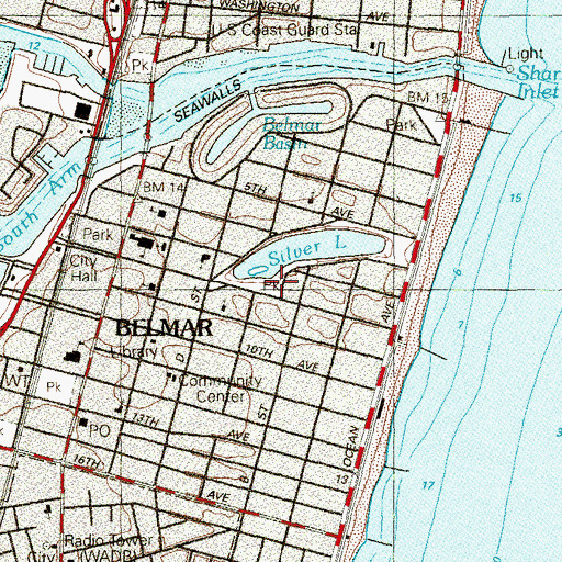 Topographic Map of Ferruggiaro Park, NJ
