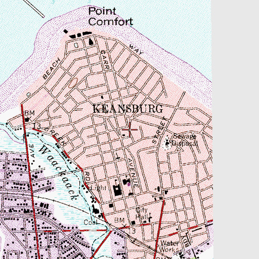 Topographic Map of New Point Comfort Fire Company 1, NJ