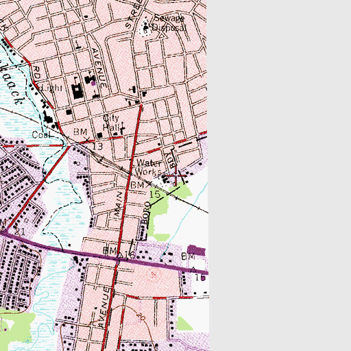 Topographic Map of Borough of Keansburg Water Works, NJ